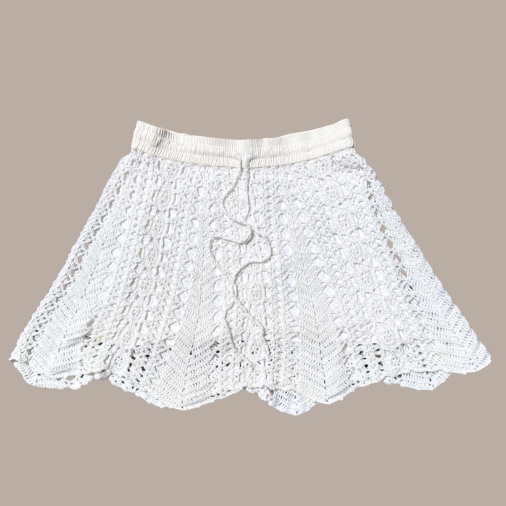 Club Monaco White Crochet Skirt S